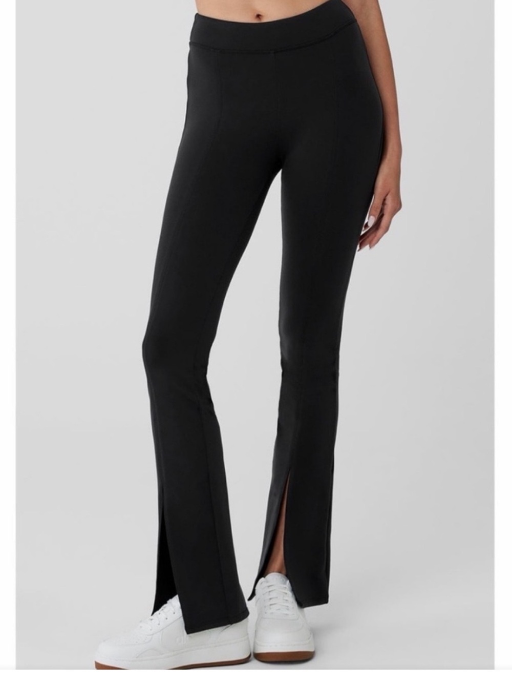 ALO Yoga Black Slit Flared Legging Pants